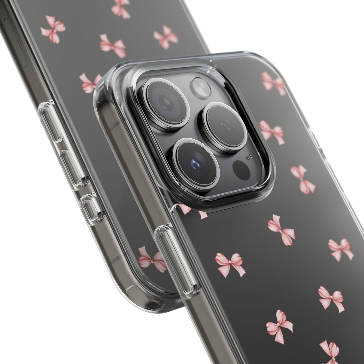 Pink Bow Dreams Clear Phone Case – Stylish Protection for Your iPhone