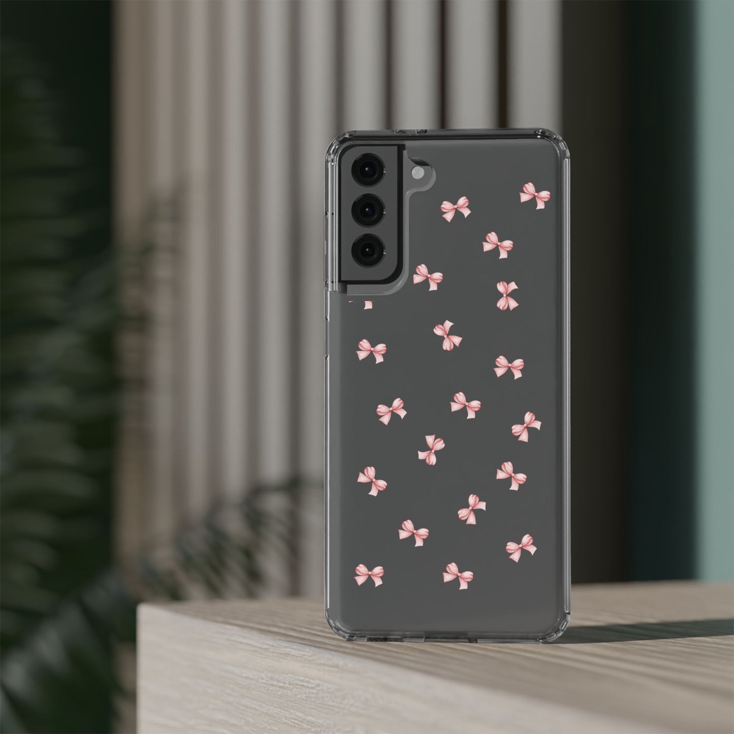 Pink Bow Dreams Clear Phone Case – Stylish Protection for Your iPhone