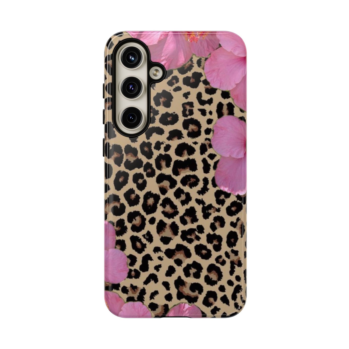 Leopard Bloom Pink Floral Phone Case β Trendy Animal Print Case for iPhone & Samsung