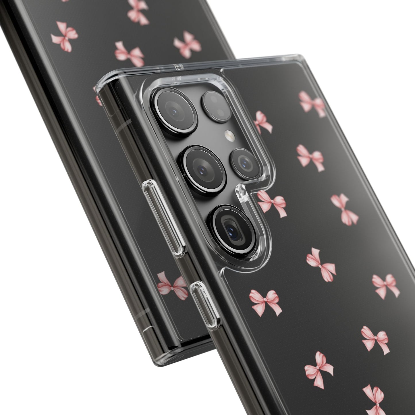Pink Bow Dreams Clear Phone Case – Stylish Protection for Your iPhone