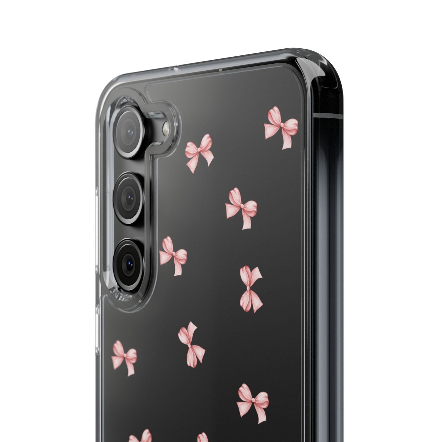 Pink Bow Dreams Clear Phone Case – Stylish Protection for Your iPhone