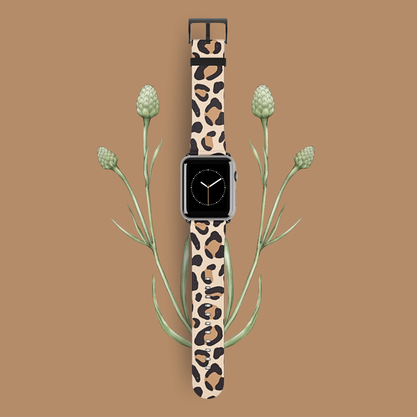 Leopard Luxe Apple Watch Band | Vegan Leather & Stainless Steel Straps