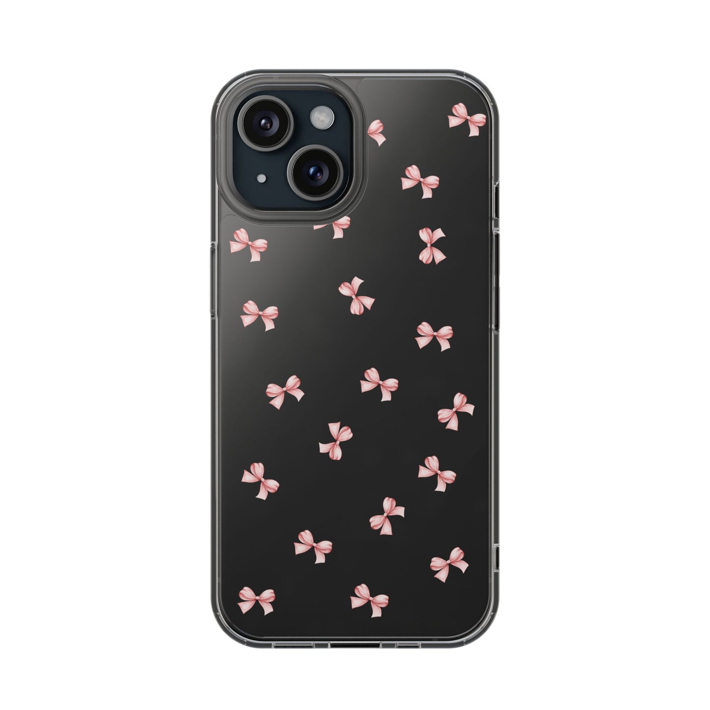Pink Bow Dreams Clear Phone Case – Stylish Protection for Your iPhone