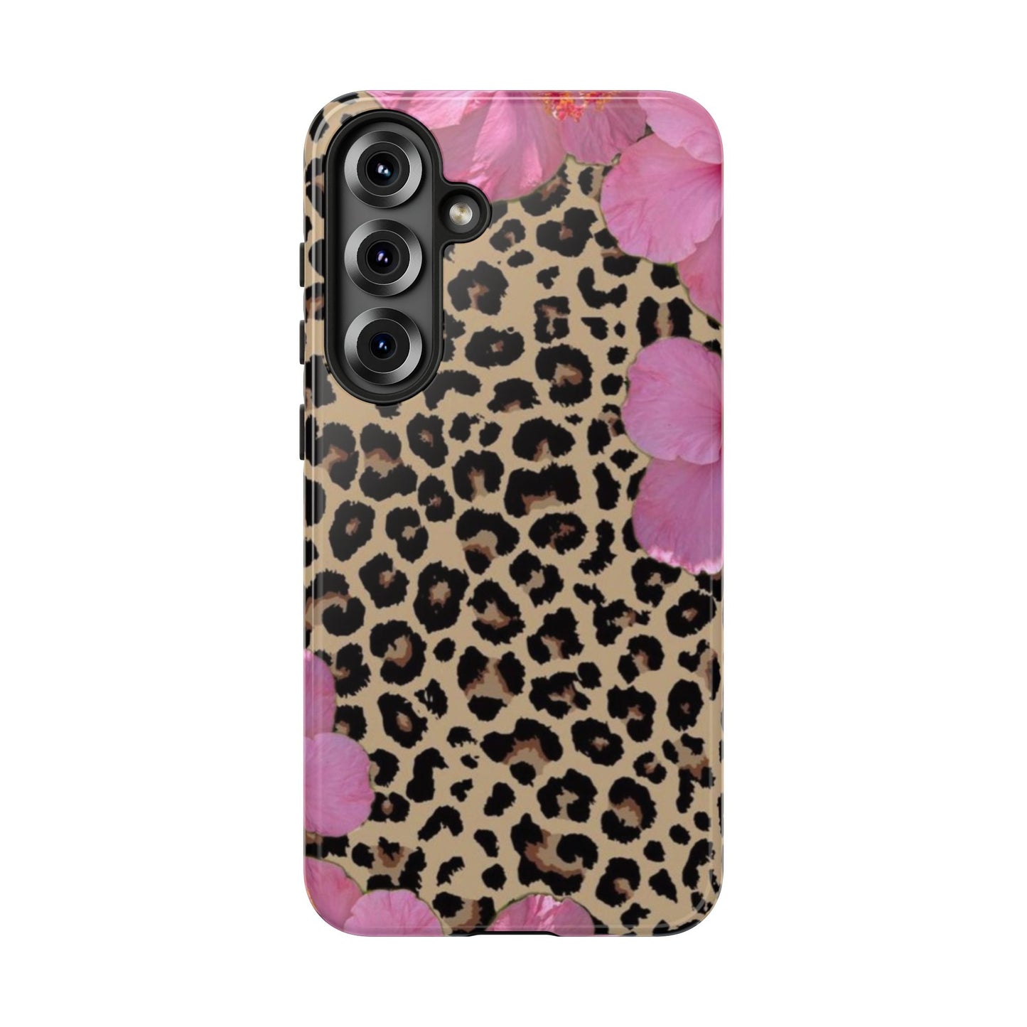 Leopard Bloom Pink Floral Phone Case β Trendy Animal Print Case for iPhone & Samsung