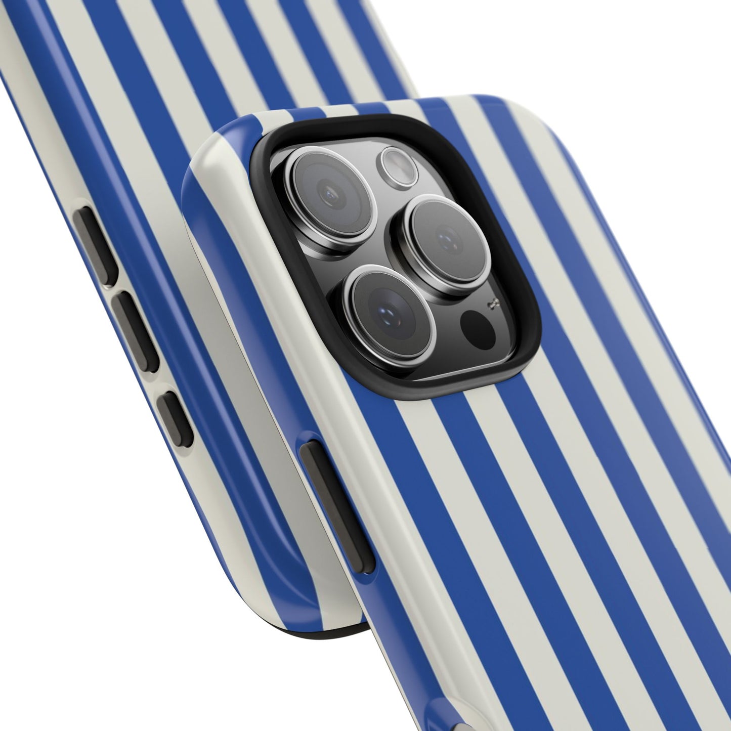Blue White Striped Phone Case – Impact-Resistant, Dual-Layer Protection, Customizable Design