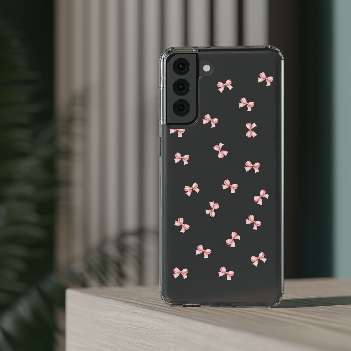 Pink Bow Dreams Clear Phone Case – Stylish Protection for Your iPhone