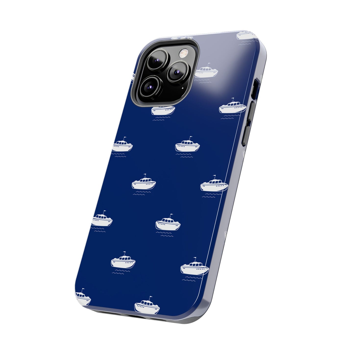 Blue Boat Phone Case – Calm Ocean Pattern for iPhone & Samsung, Durable & Stylish Protection