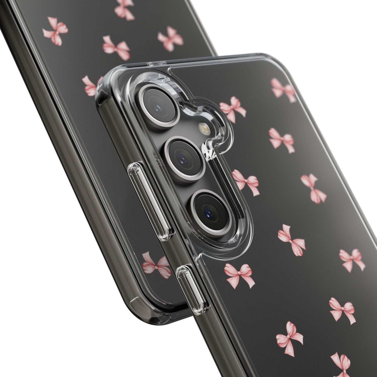 Pink Bow Dreams Clear Phone Case – Stylish Protection for Your iPhone