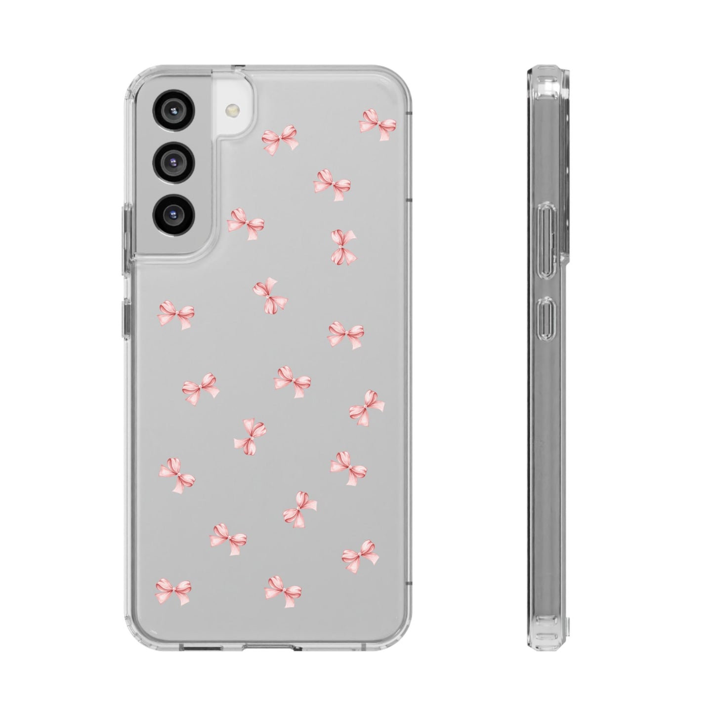 Pink Bow Dreams Clear Phone Case – Stylish Protection for Your iPhone