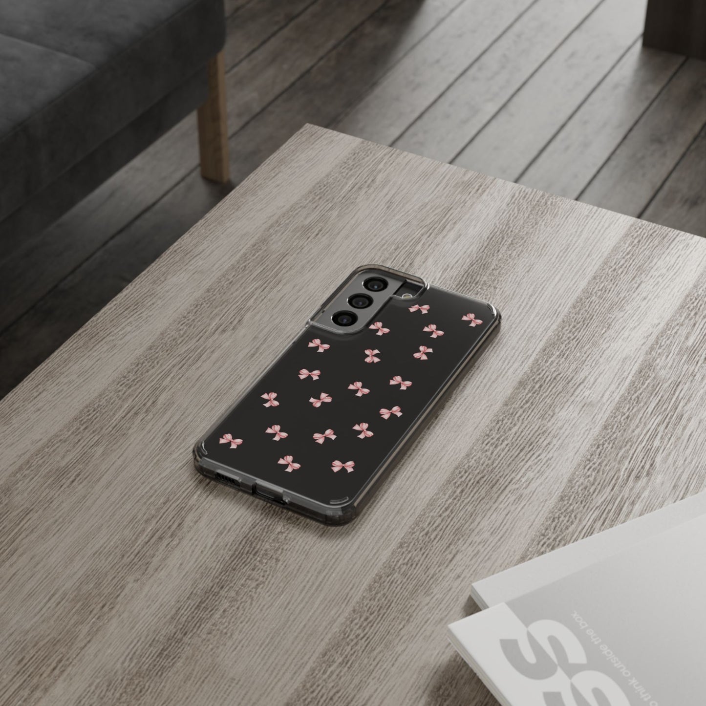 Pink Bow Dreams Clear Phone Case – Stylish Protection for Your iPhone