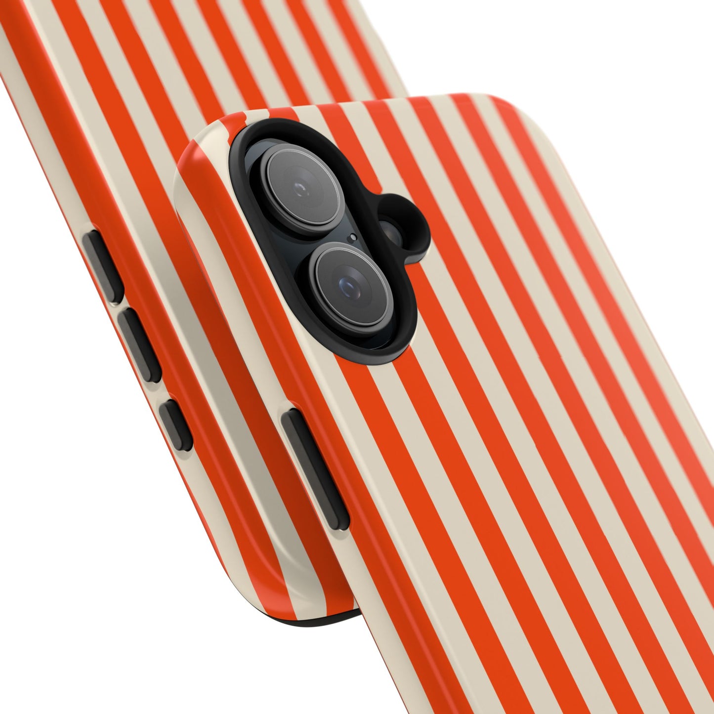 Striped Orange & Cream Phone Case – Durable Protection with a Stylish Twist