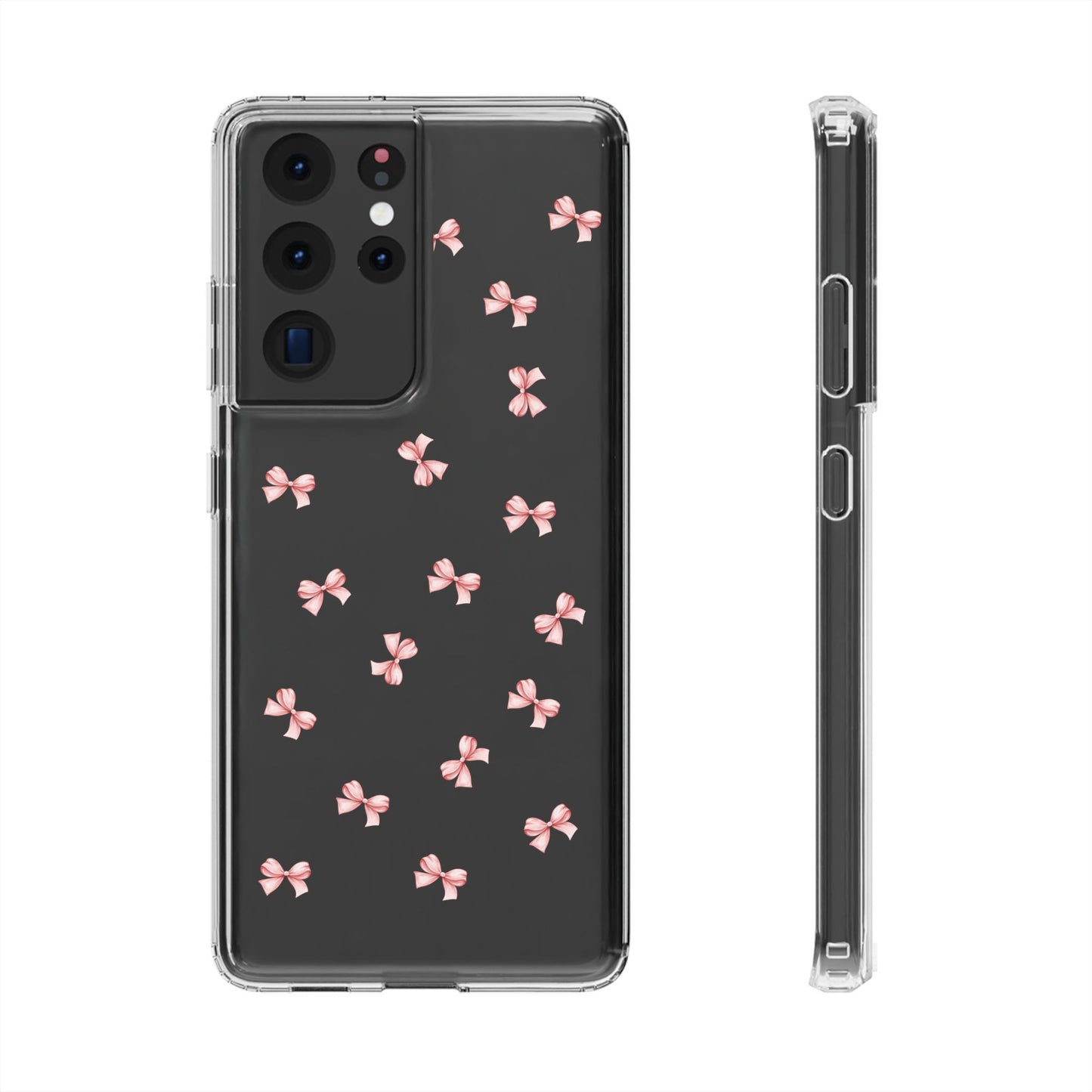 Pink Bow Dreams Clear Phone Case – Stylish Protection for Your iPhone