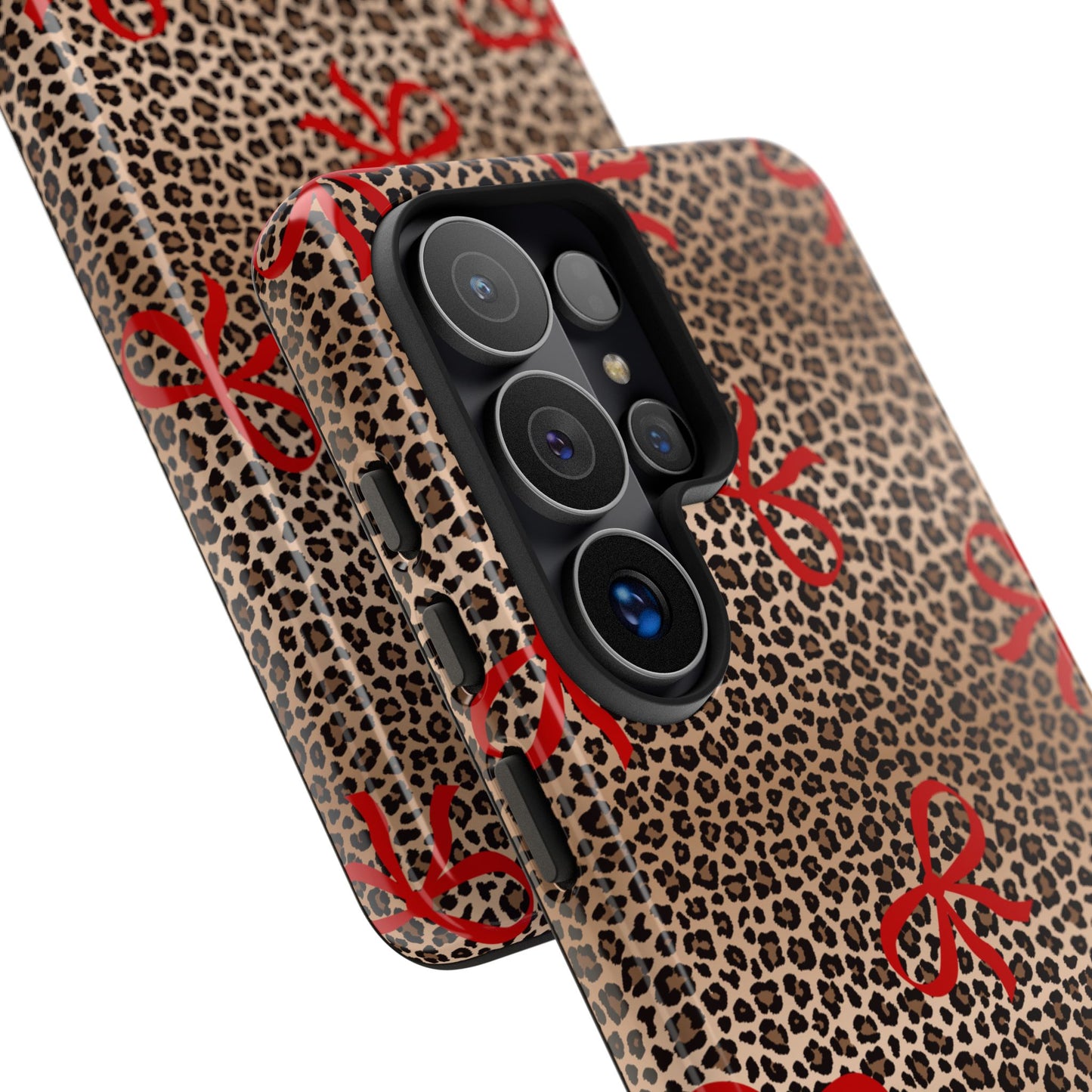 Leopard Bow Phone Case for iPhone Samsung Pixel – Coquette Red Ribbon Aesthetic