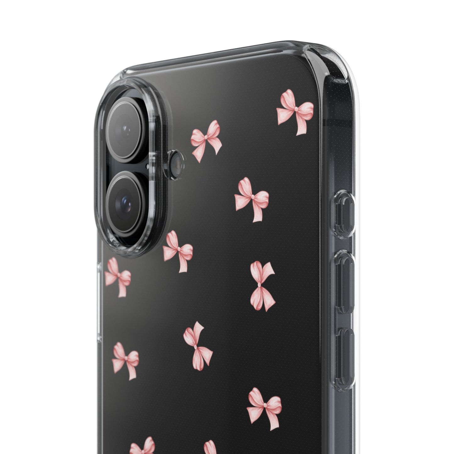 Pink Bow Dreams Clear Phone Case – Stylish Protection for Your iPhone