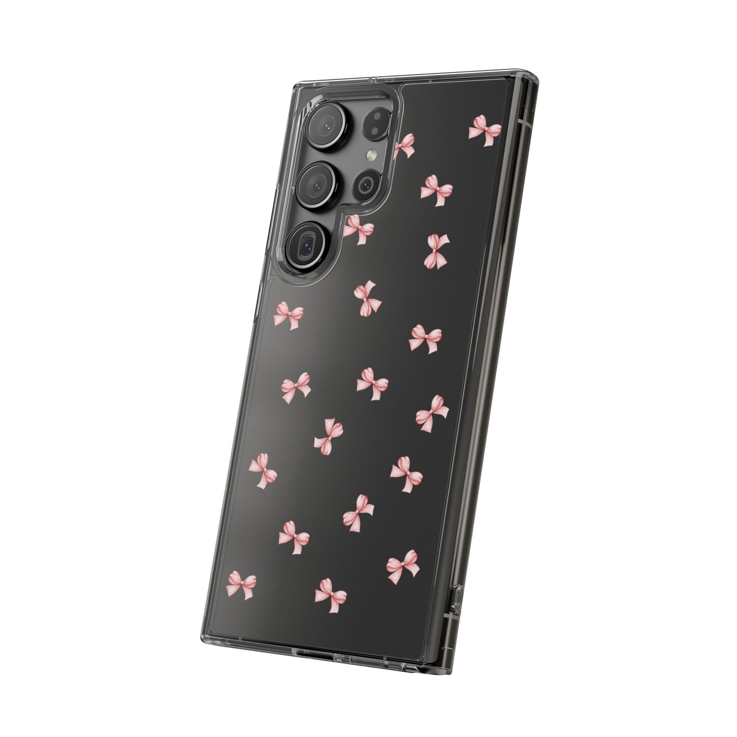 Pink Bow Dreams Clear Phone Case – Stylish Protection for Your iPhone