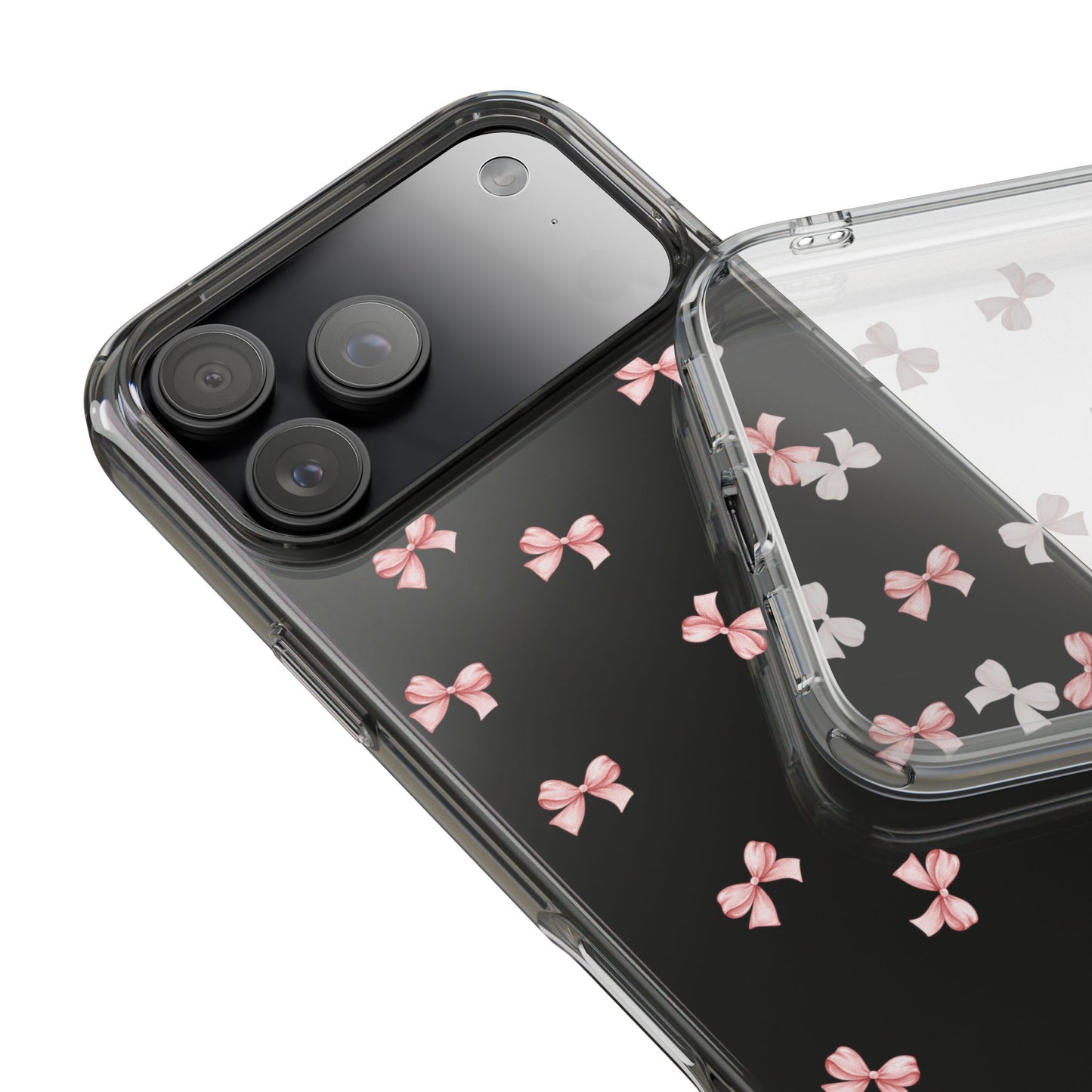 Pink Bow Dreams Clear Phone Case