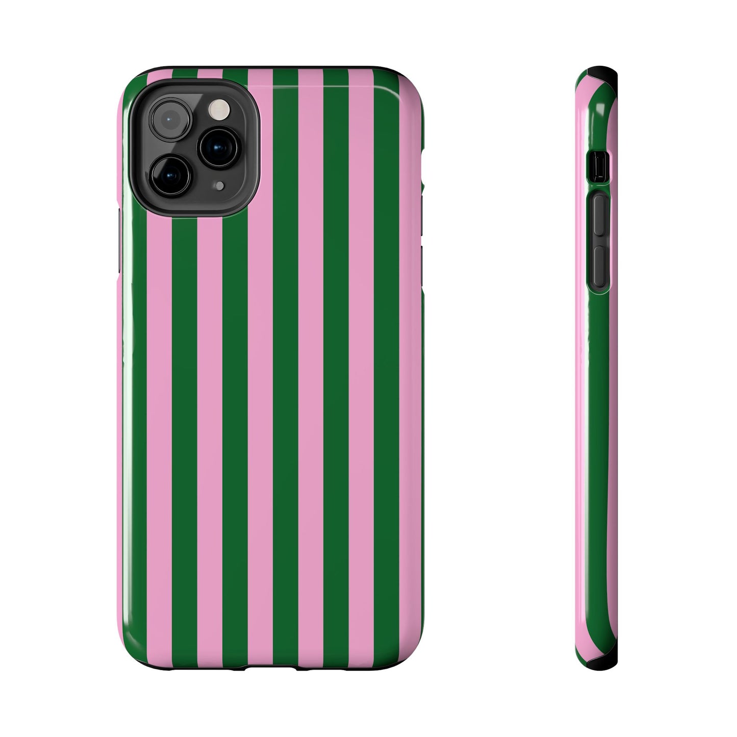 Vibrant Striped Green & Pink Phone Case – Stylish Protection for Your Device