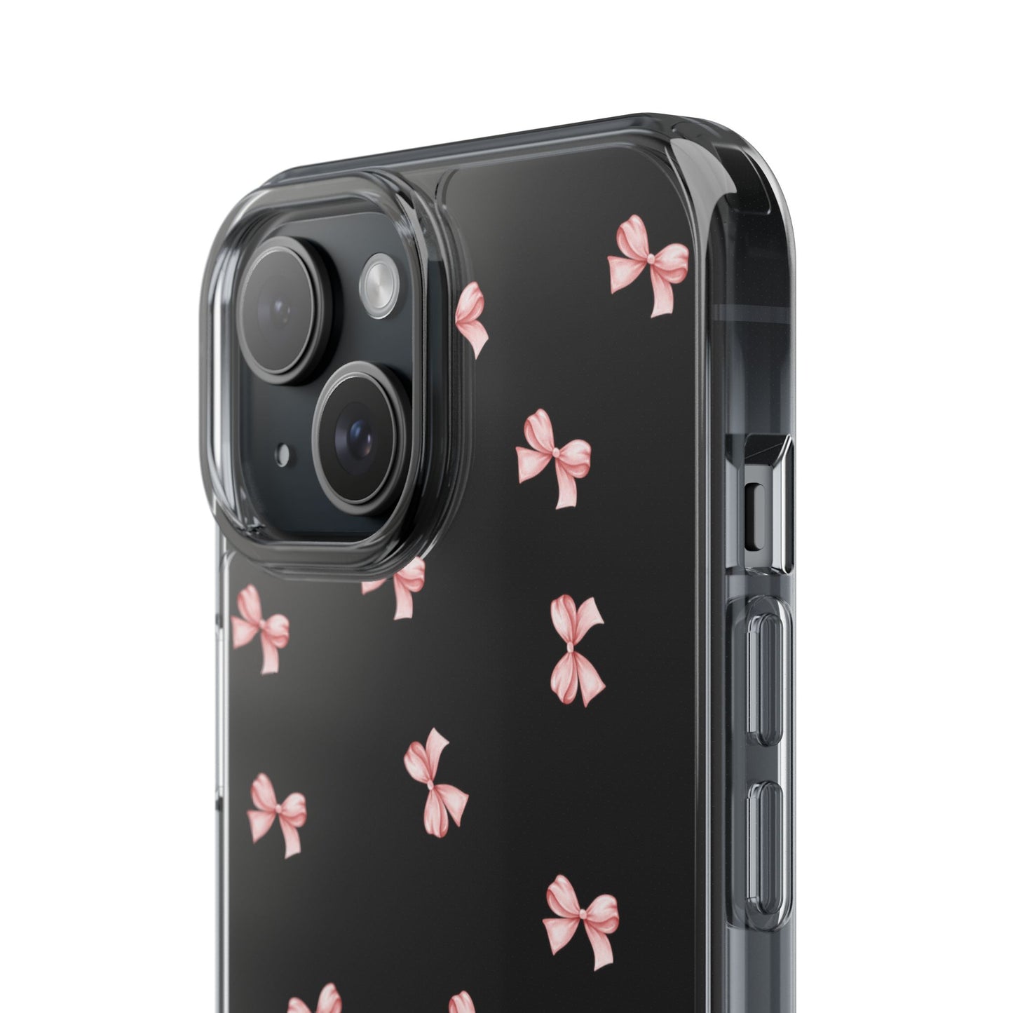 Pink Bow Dreams Clear Phone Case – Stylish Protection for Your iPhone