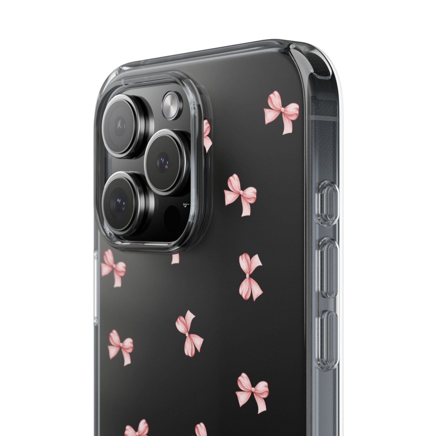 Pink Bow Dreams Clear Phone Case – Stylish Protection for Your iPhone