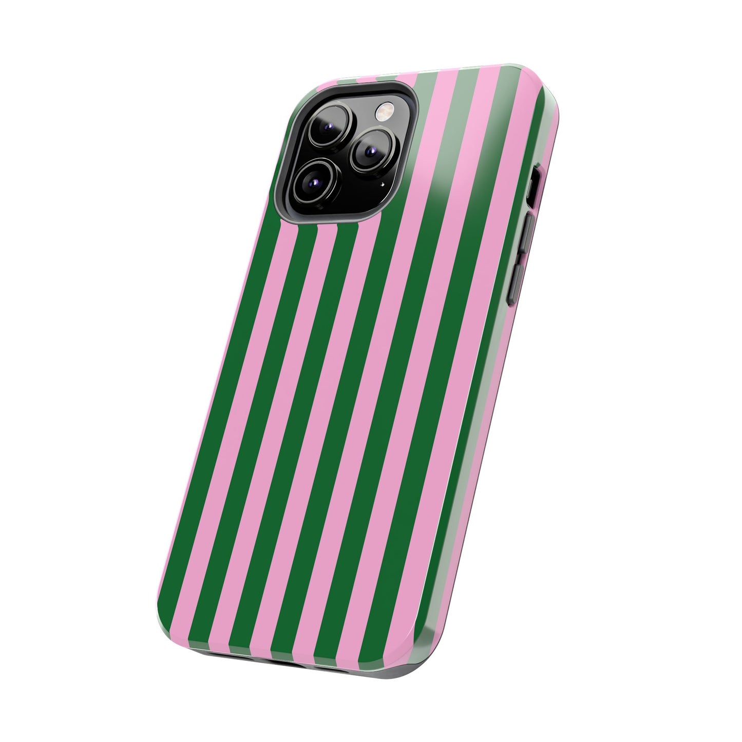 Vibrant Striped Green & Pink Phone Case – Stylish Protection for Your Device
