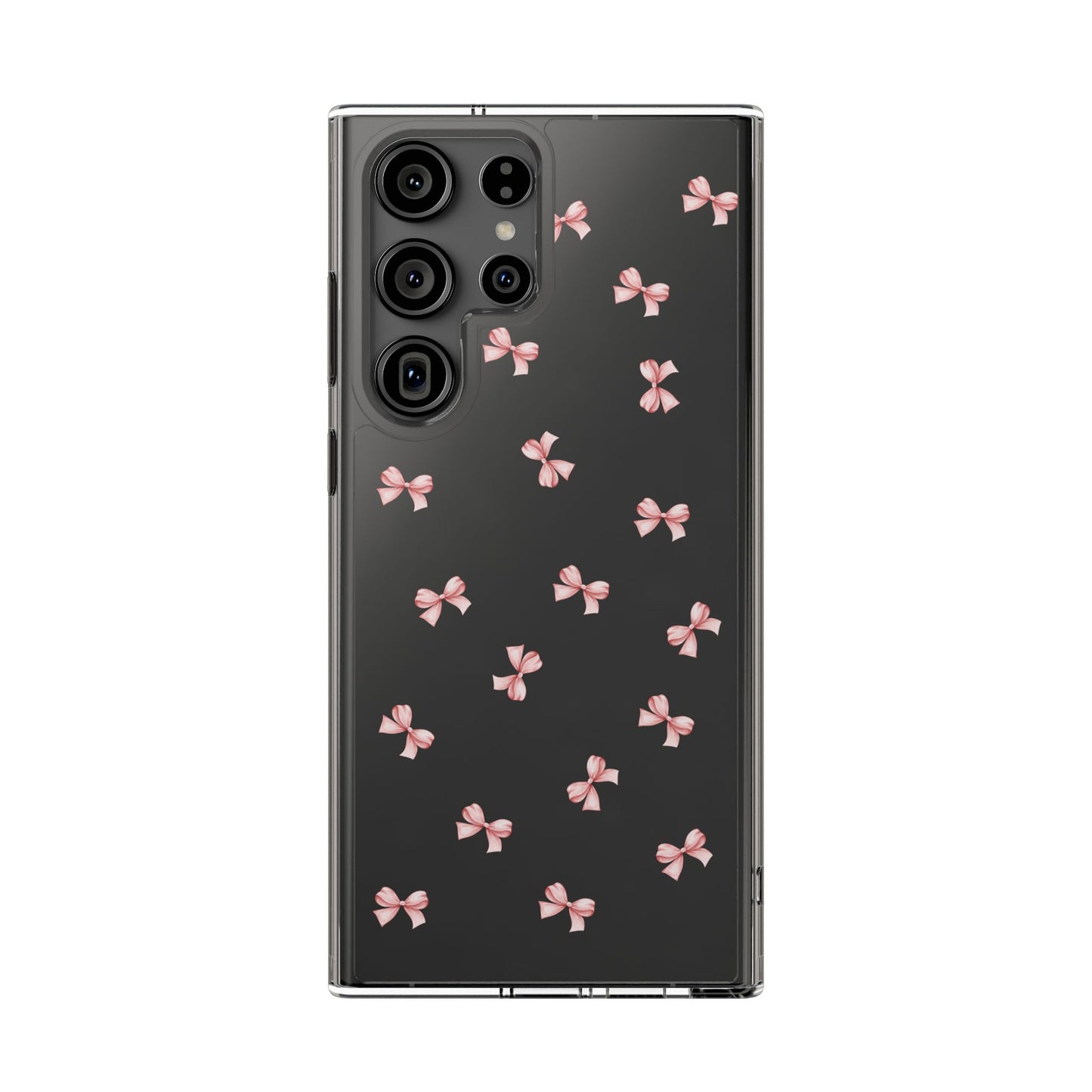 Pink Bow Dreams Clear Phone Case – Stylish Protection for Your iPhone