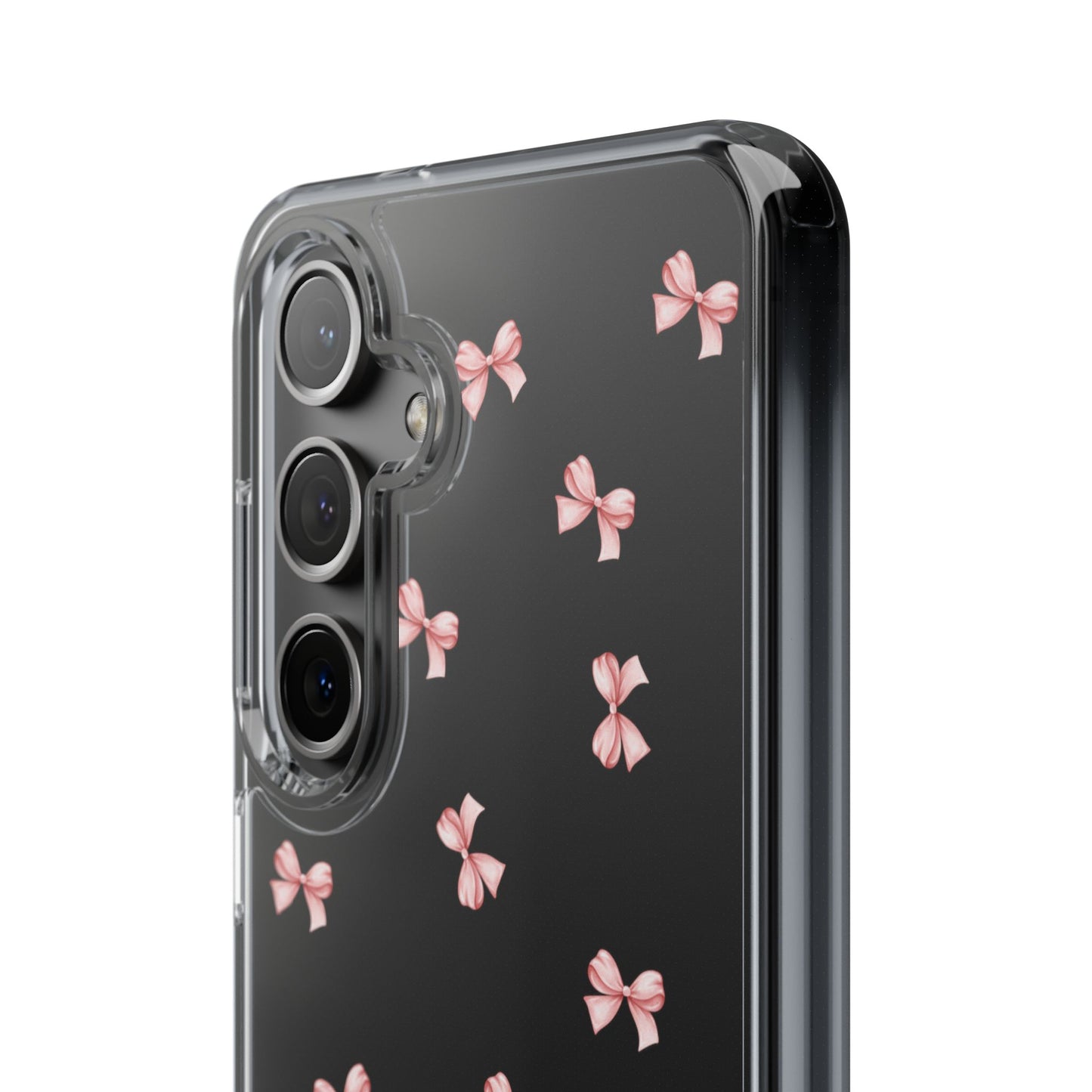 Pink Bow Dreams Clear Phone Case – Stylish Protection for Your iPhone