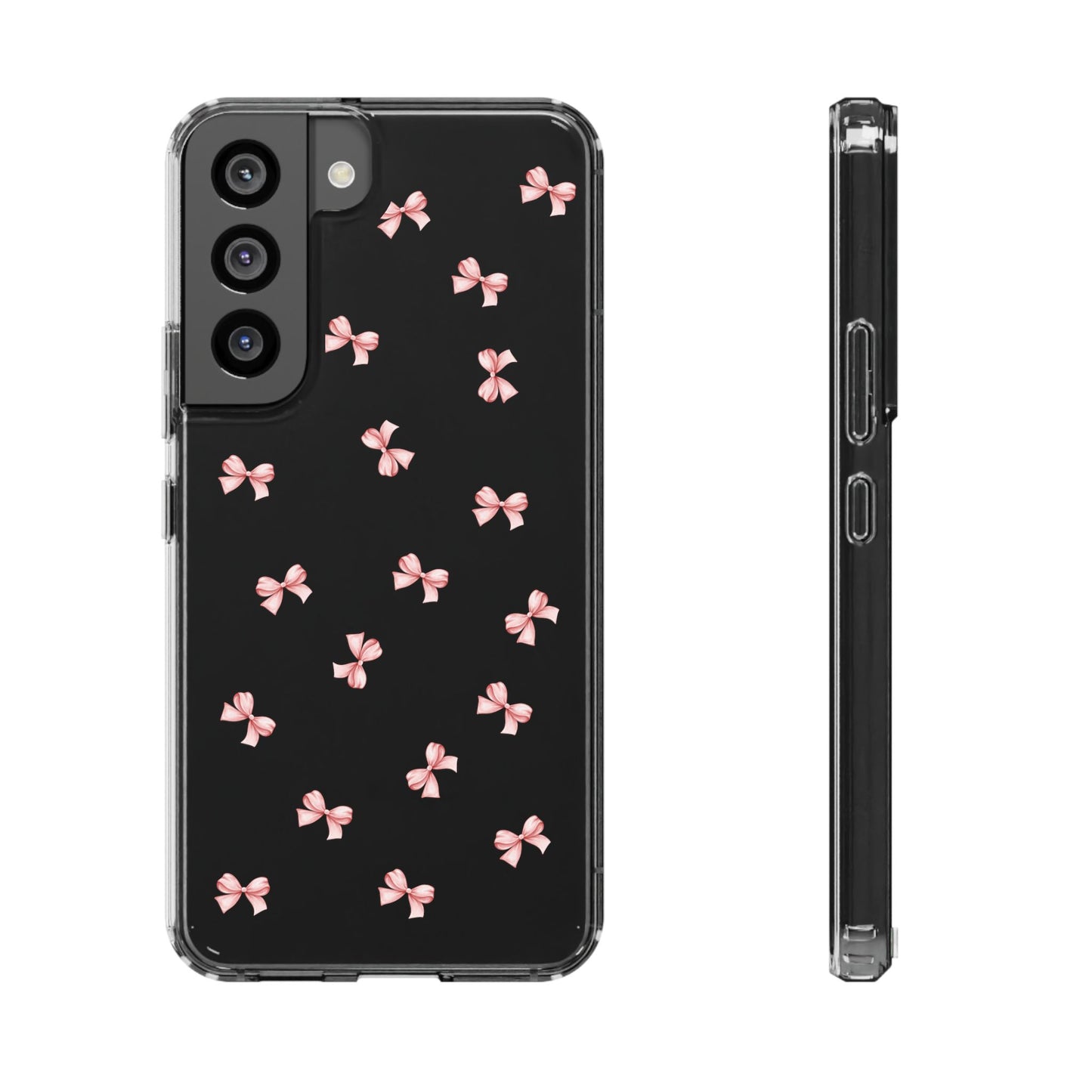 Pink Bow Dreams Clear Phone Case – Stylish Protection for Your iPhone