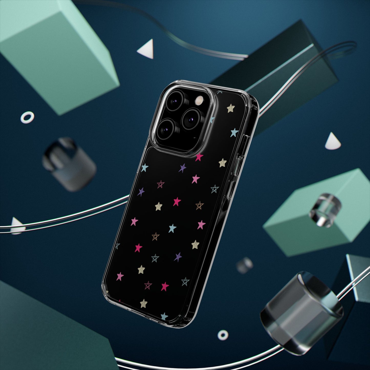 Star Pattern Clear Phone Case