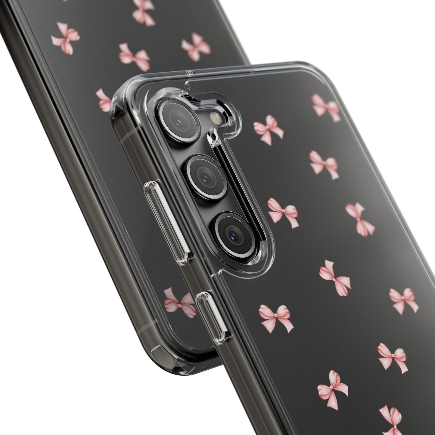 Pink Bow Dreams Clear Phone Case – Stylish Protection for Your iPhone