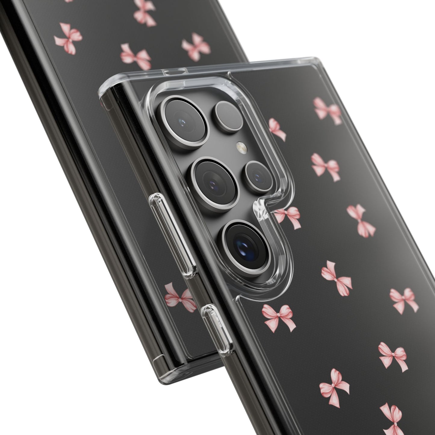 Pink Bow Dreams Clear Phone Case – Stylish Protection for Your iPhone