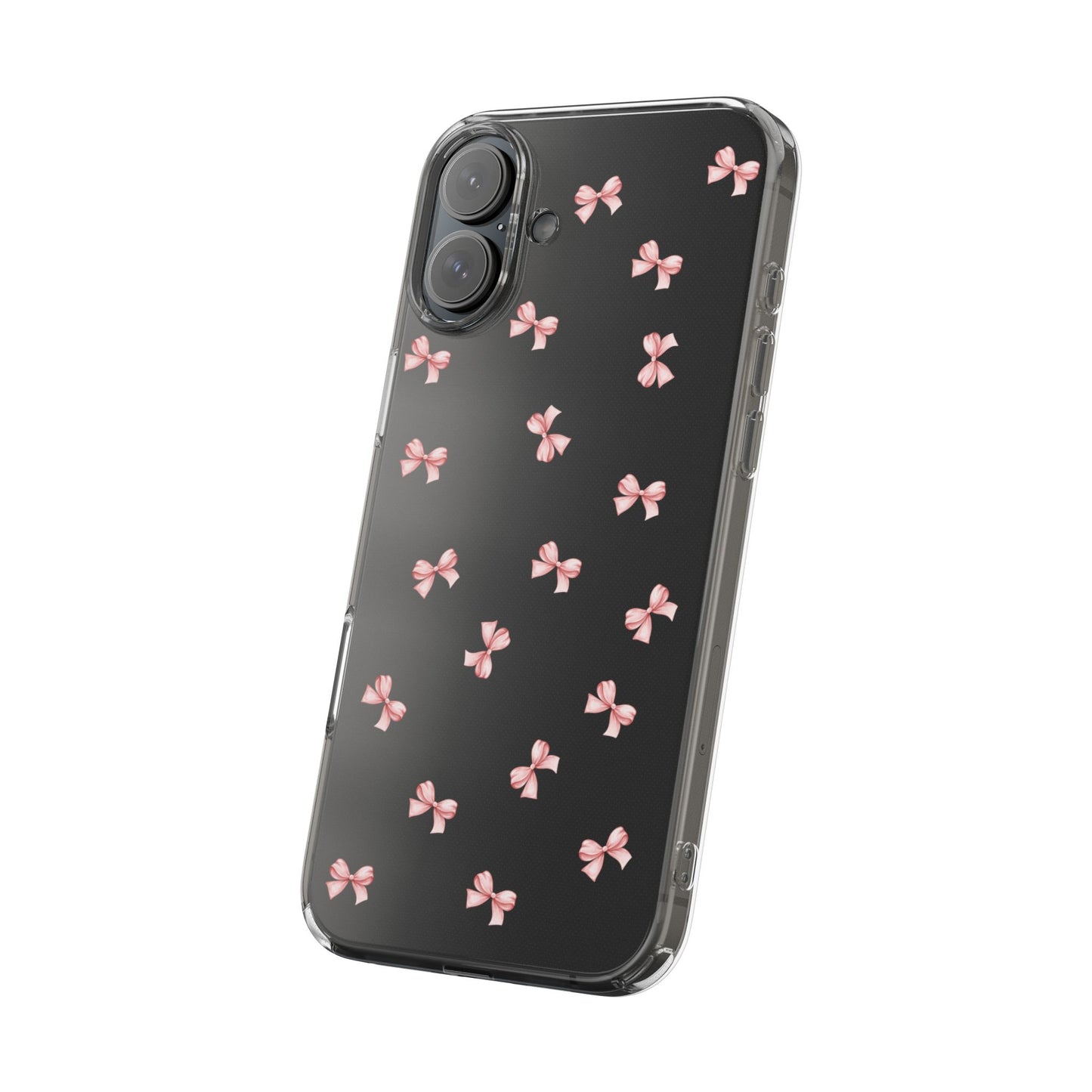 Pink Bow Dreams Clear Phone Case – Stylish Protection for Your iPhone