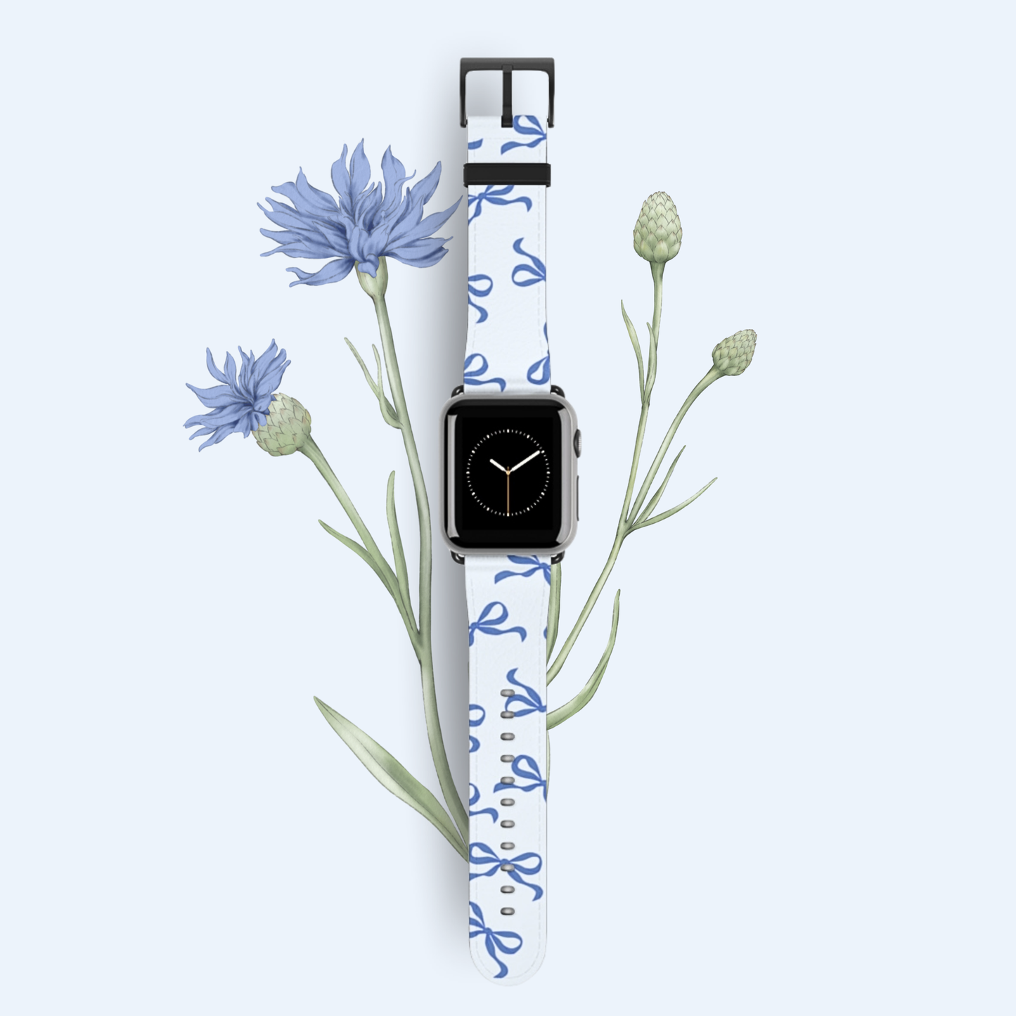 Vintage Blue Bow Apple Watch Band – Elegant, Comfortable & Sustainable
