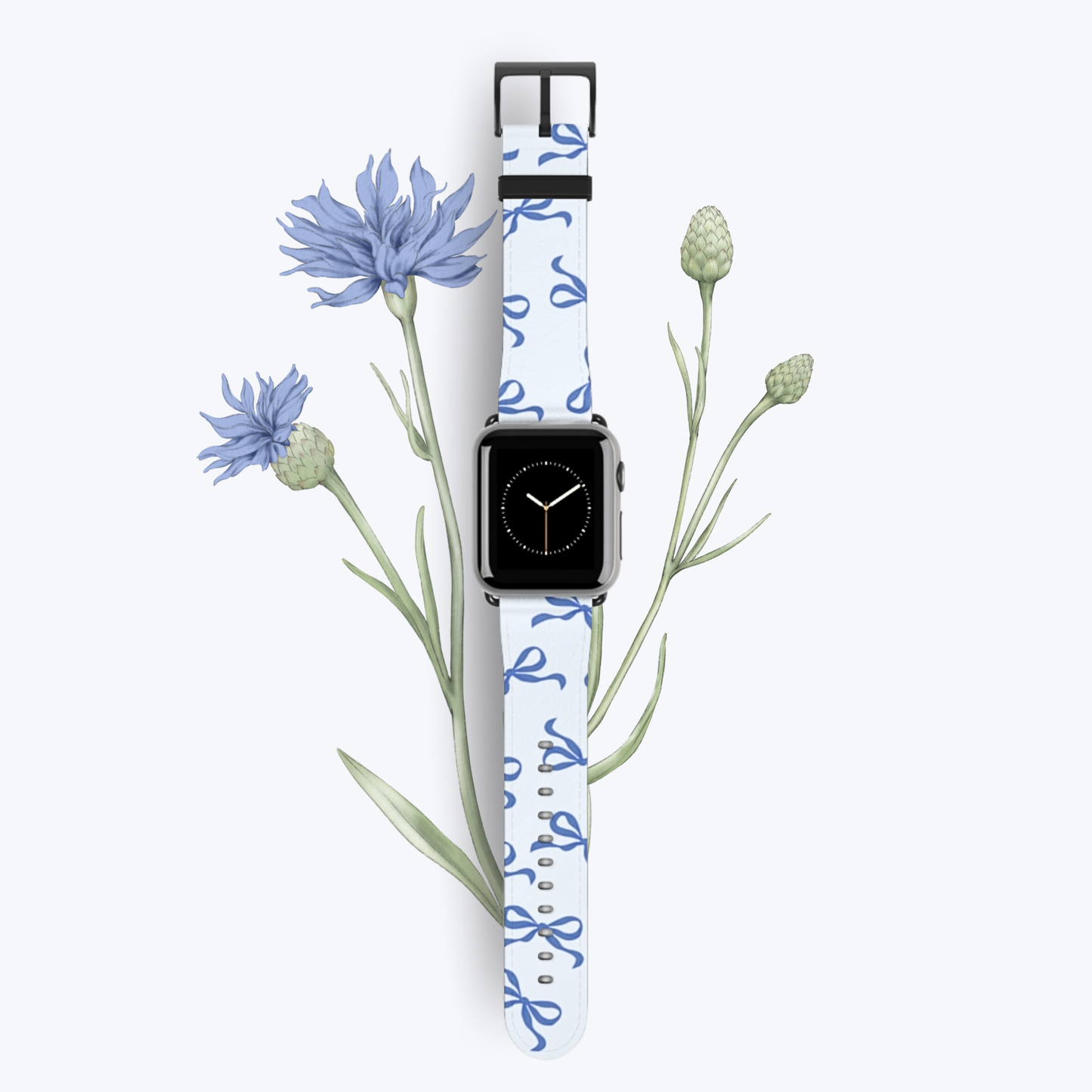 Vintage Blue Bow Apple Watch Band – Elegant, Comfortable & Sustainable