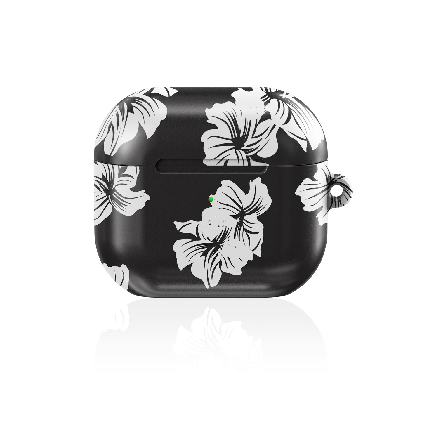 Black & White Floral Shockproof & Scratch-Resistant AirPods Case – Wireless Charging Compatible