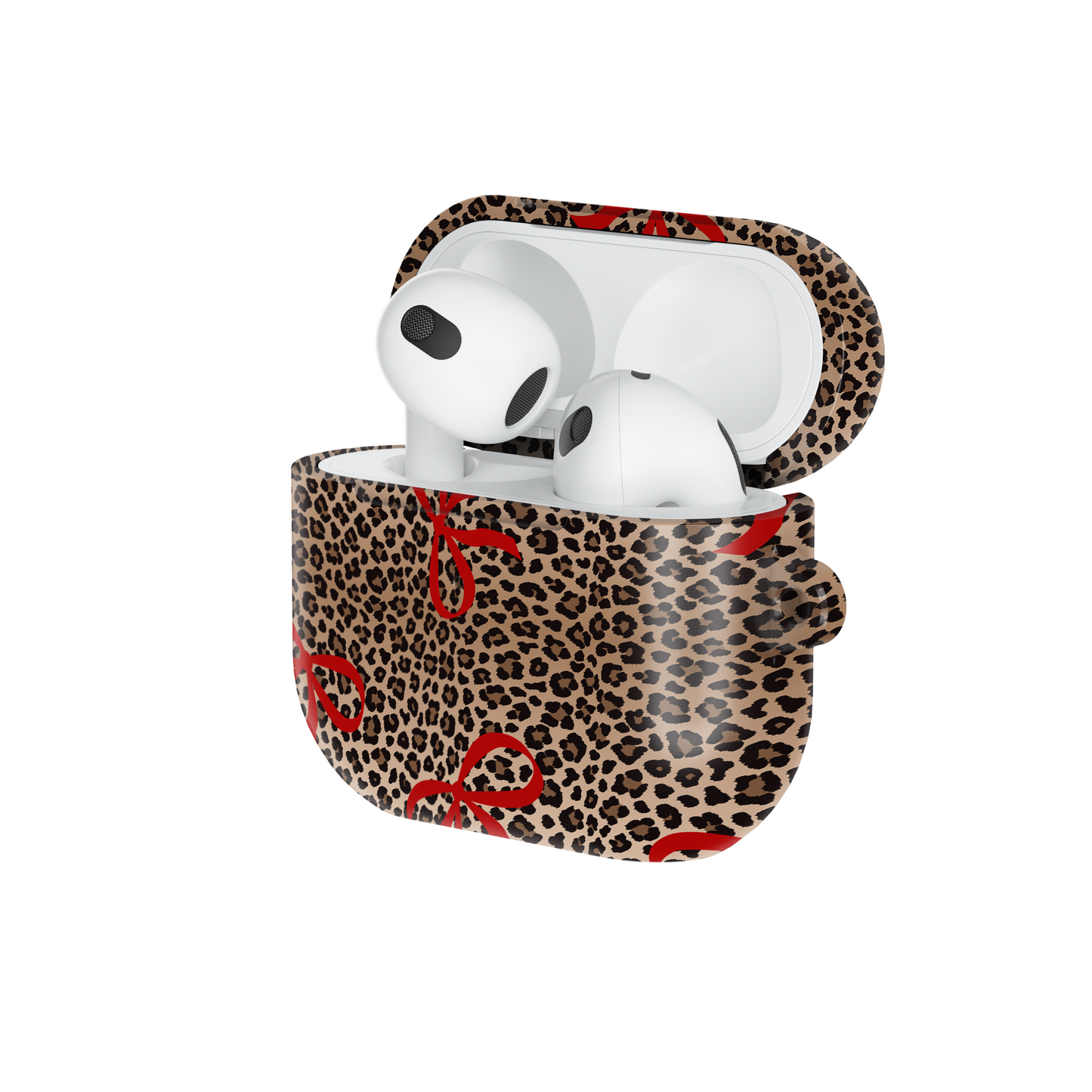 Bold Bow Leopard Shockproof & Scratch-Resistant AirPods Case – Wireless Charging Compatible