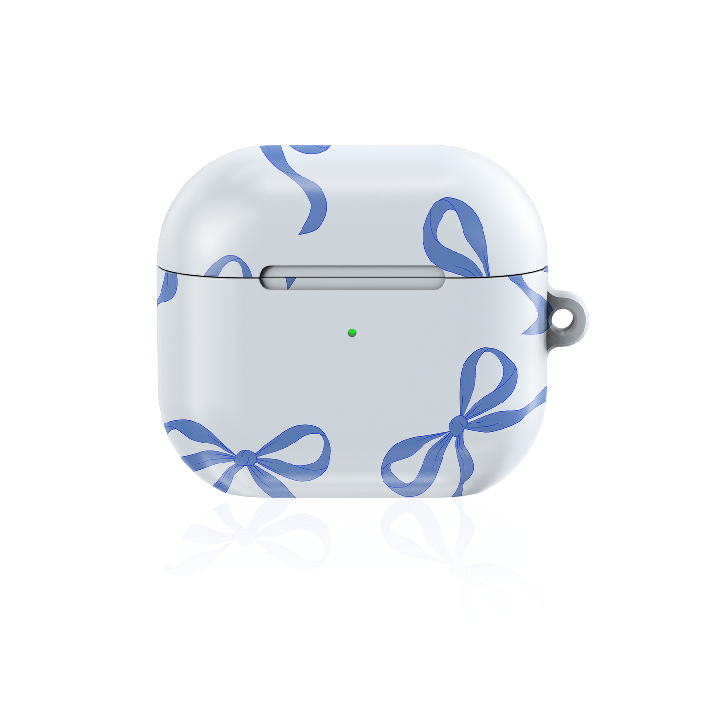 Vintage Blue Bow Art Shockproof & Scratch-Resistant AirPods Case – Wireless Charging Compatible