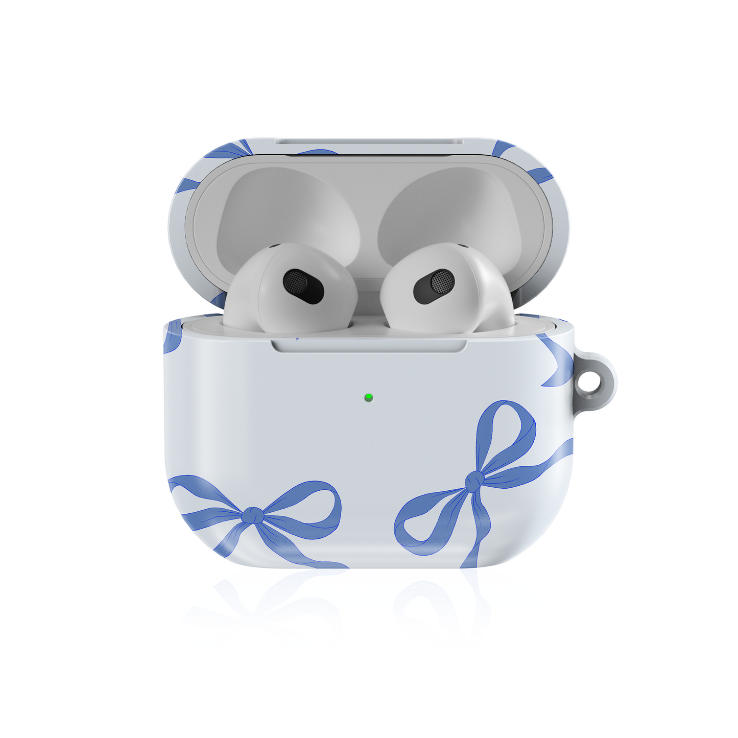 Vintage Blue Bow Art Shockproof & Scratch-Resistant AirPods Case – Wireless Charging Compatible