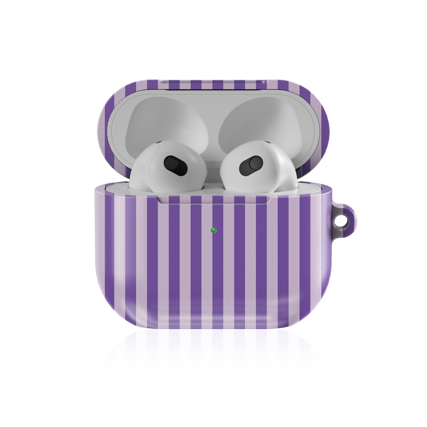 Lavender Stripes Shockproof & Scratch-Resistant AirPods Case – Wireless Charging Compatible