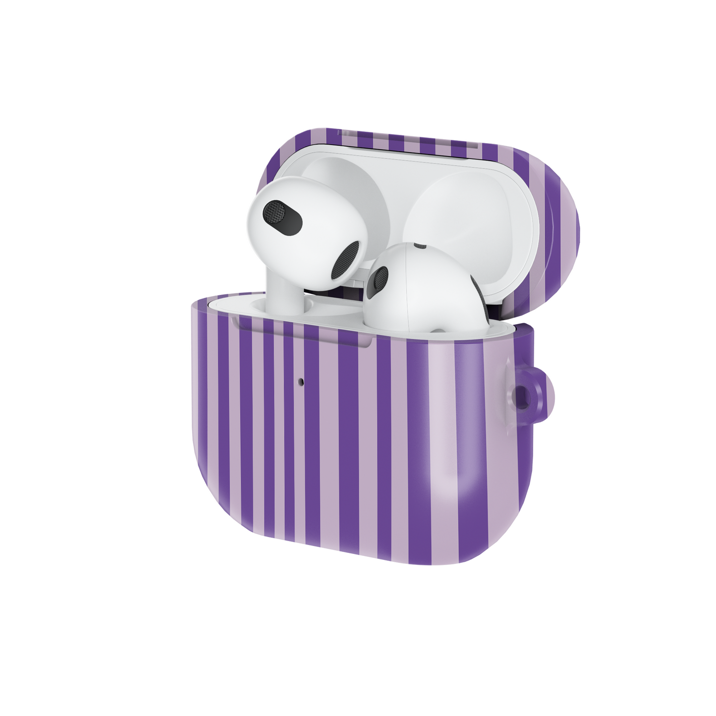 Lavender Stripes Shockproof & Scratch-Resistant AirPods Case – Wireless Charging Compatible