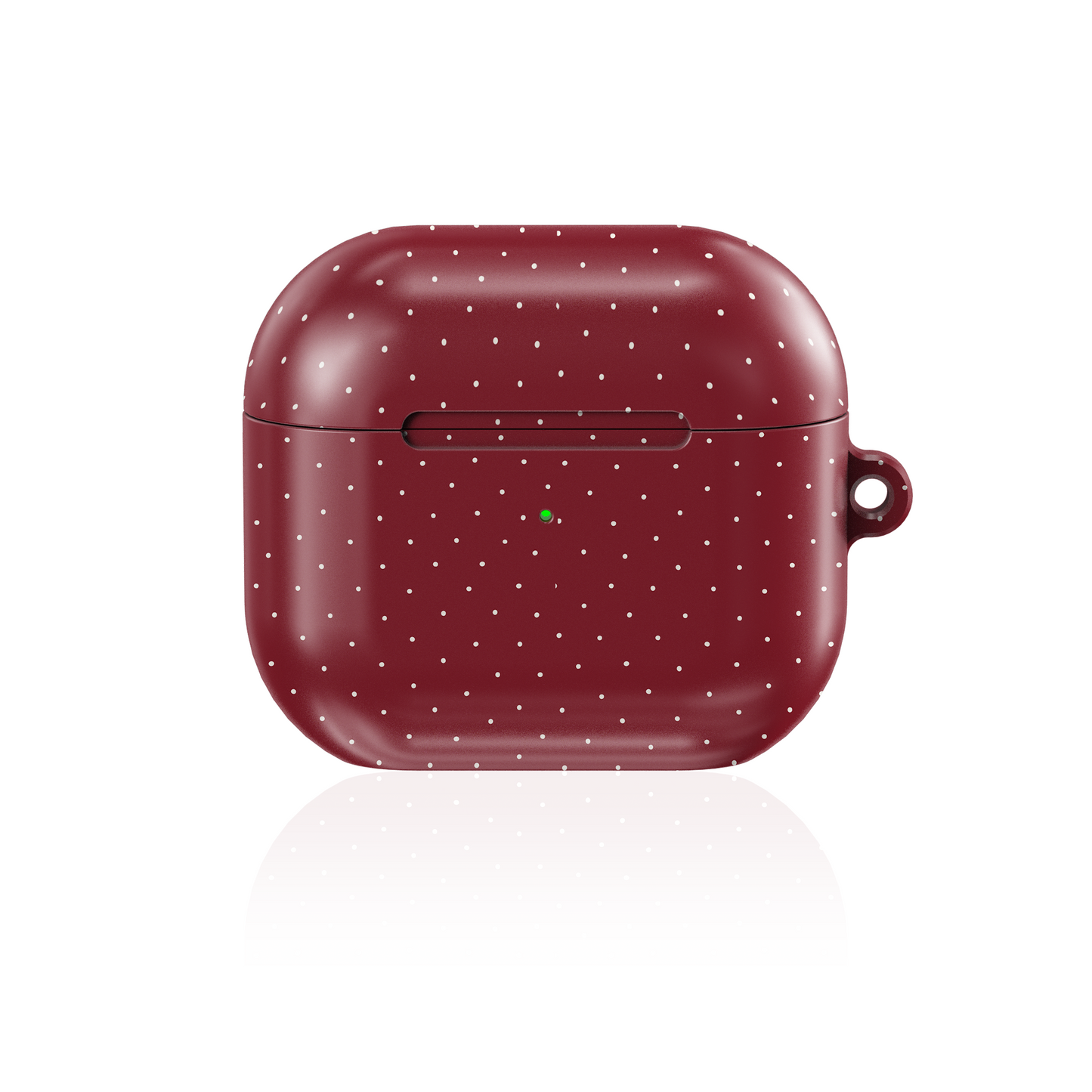 Burgundy & White Dots Shockproof & Scratch-Resistant AirPods Case – Wireless Charging Compatible