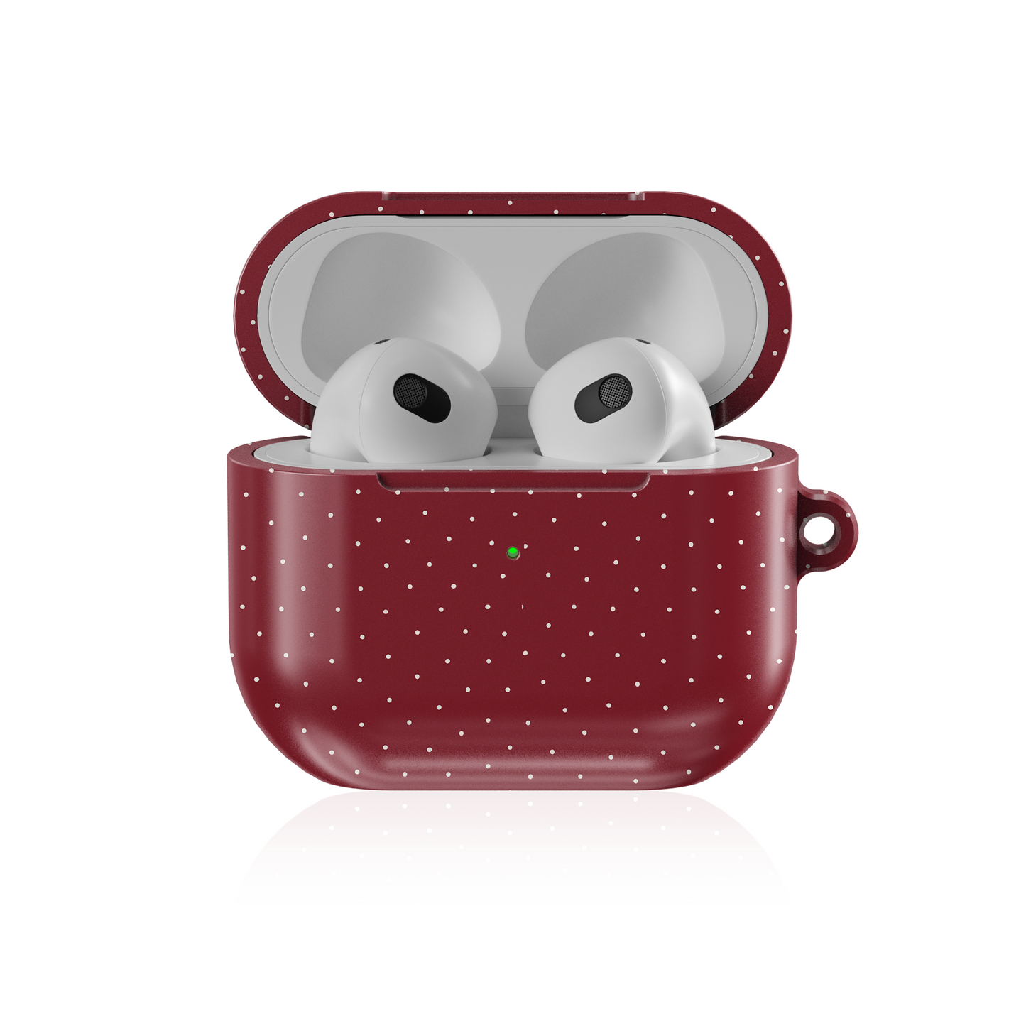Burgundy & White Dots Shockproof & Scratch-Resistant AirPods Case – Wireless Charging Compatible