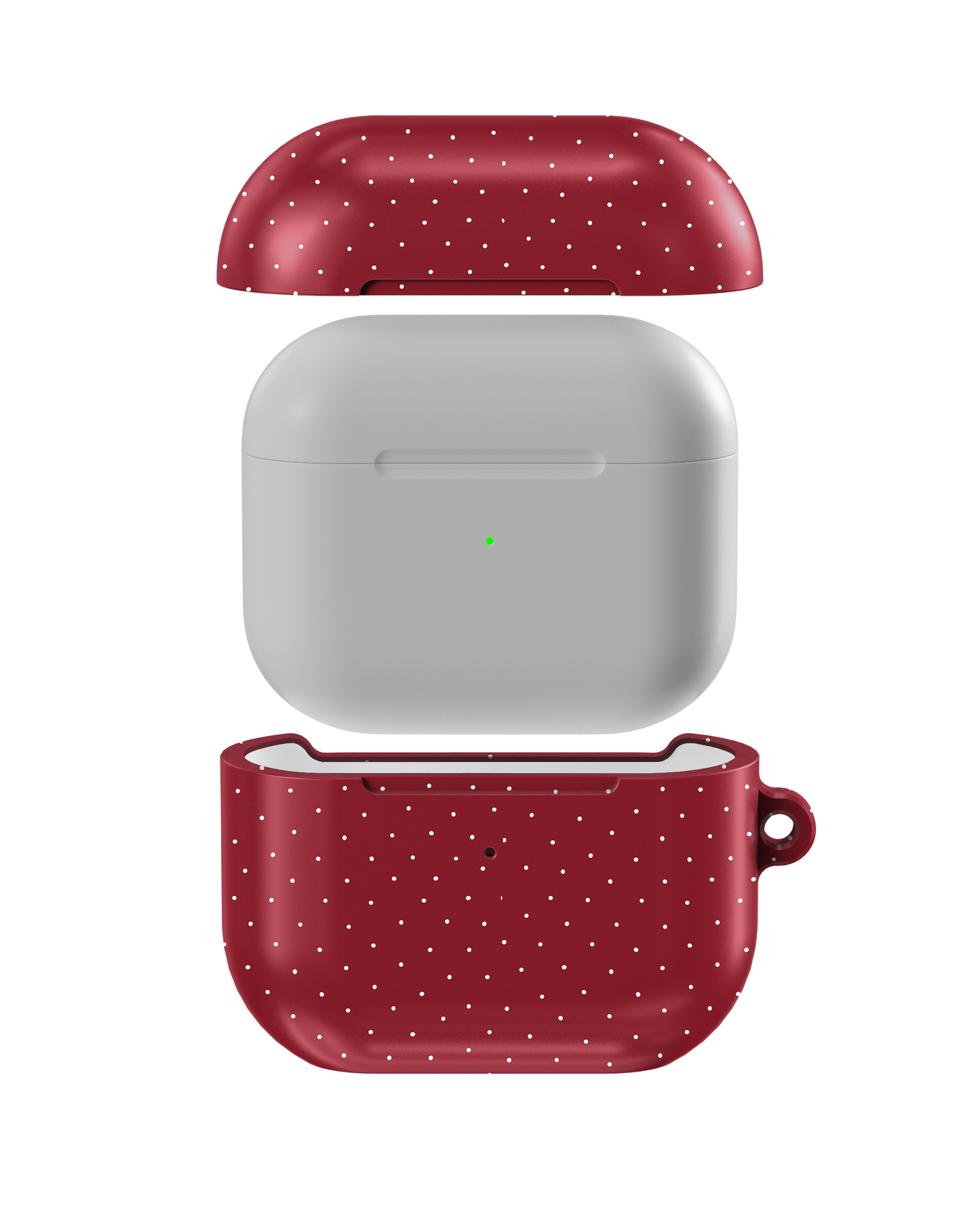 Burgundy & White Dots Shockproof & Scratch-Resistant AirPods Case – Wireless Charging Compatible