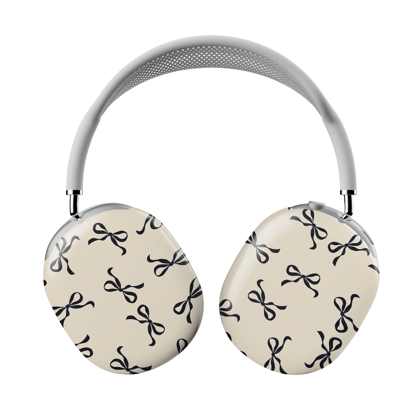 Beige and Black Bow AirPods Max Case | Stylish Protective Cover for Apple Headphones