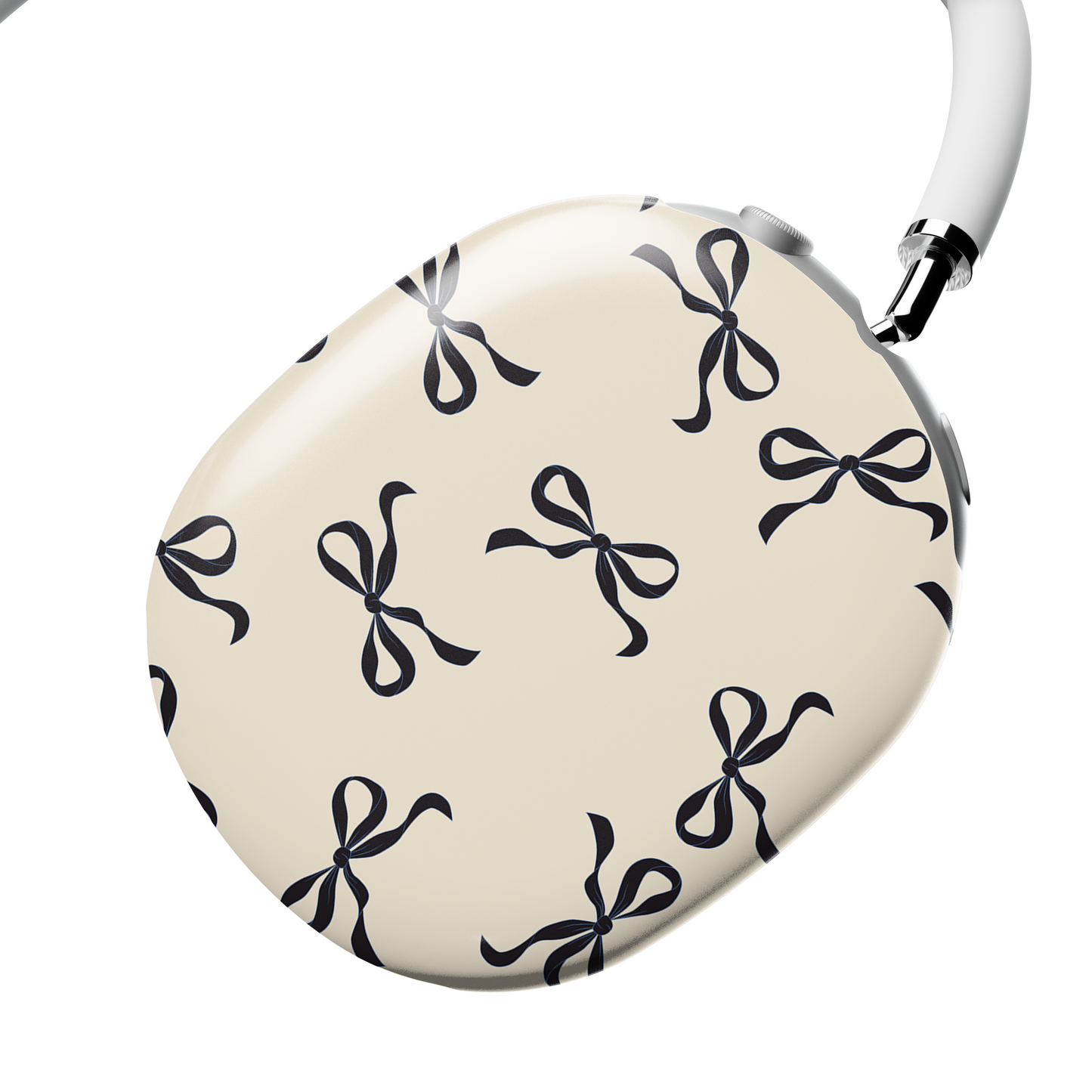 Beige and Black Bow AirPods Max Case | Stylish Protective Cover for Apple Headphones
