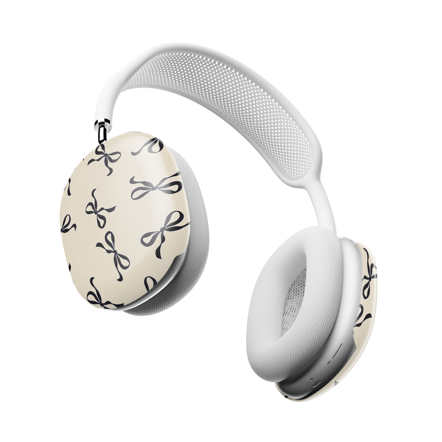 Beige and Black Bow AirPods Max Case | Stylish Protective Cover for Apple Headphones