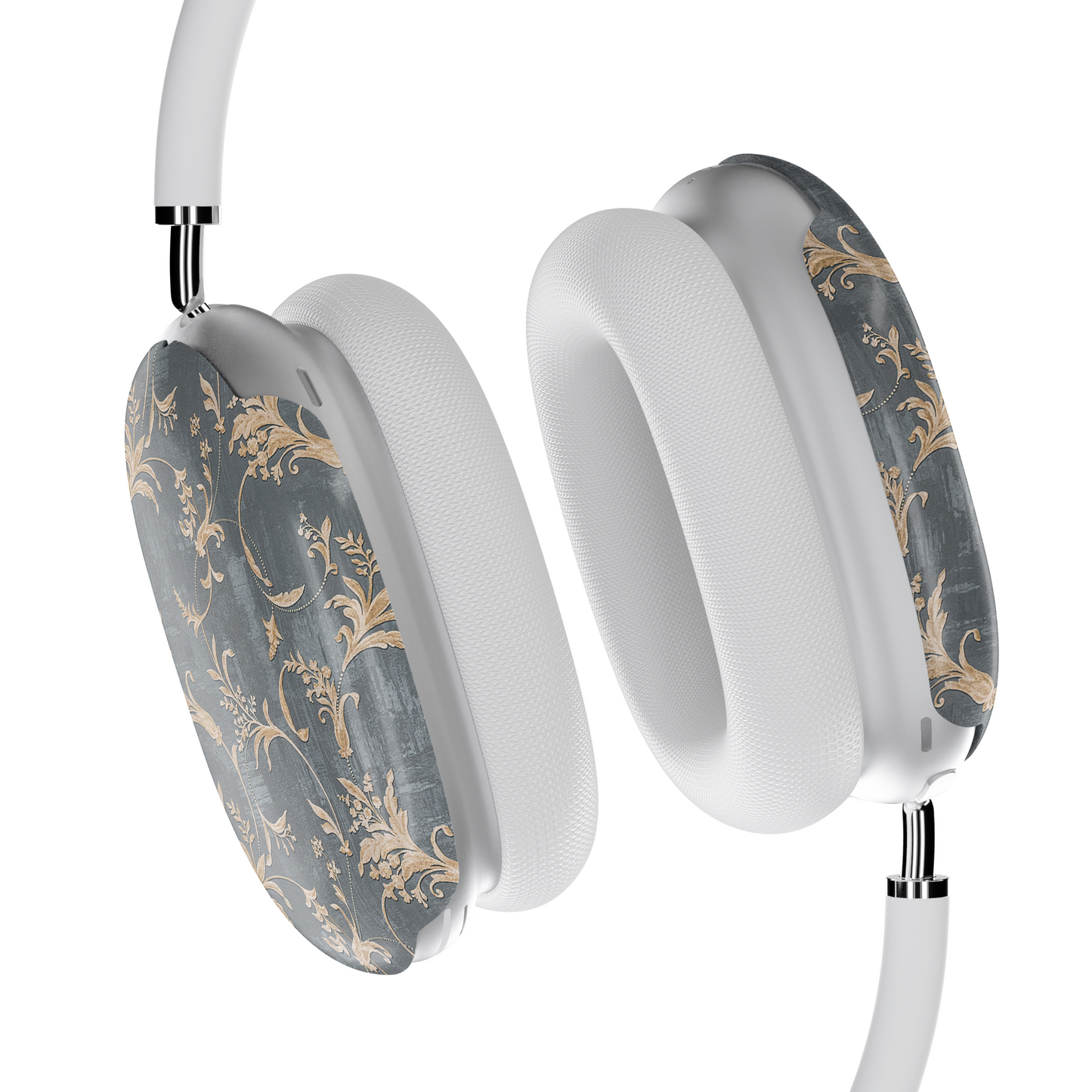 Baroque Floral AirPods Max Case – Dark Grey Gold Vintage Luxury Aesthetic - JGUS