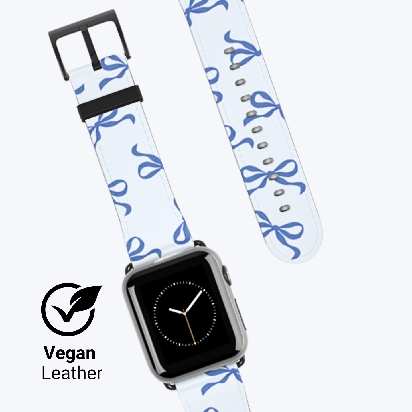 Vintage Blue Bow Apple Watch Band – Elegant, Comfortable & Sustainable