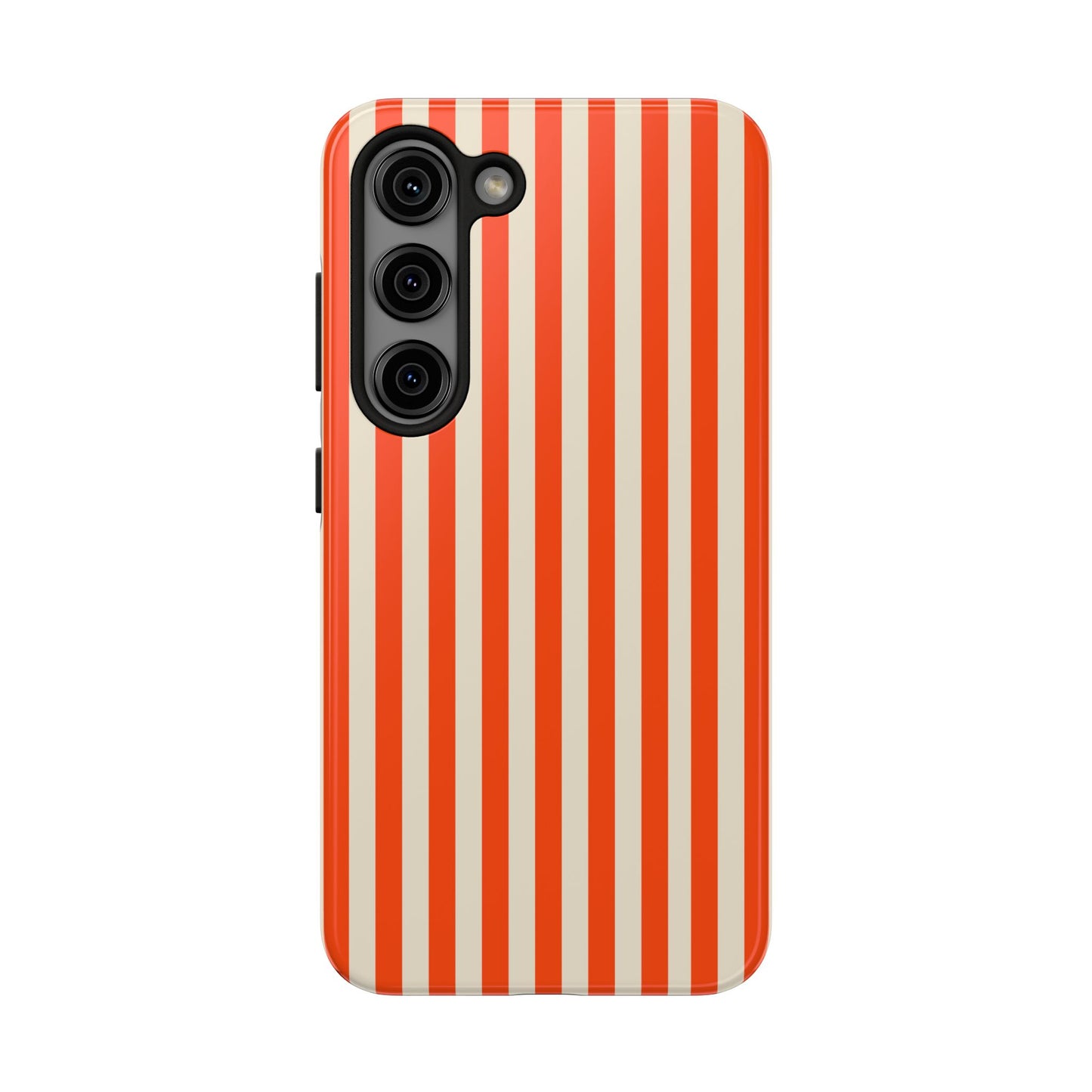 Striped Orange & Cream Phone Case – Durable Protection with a Stylish Twist