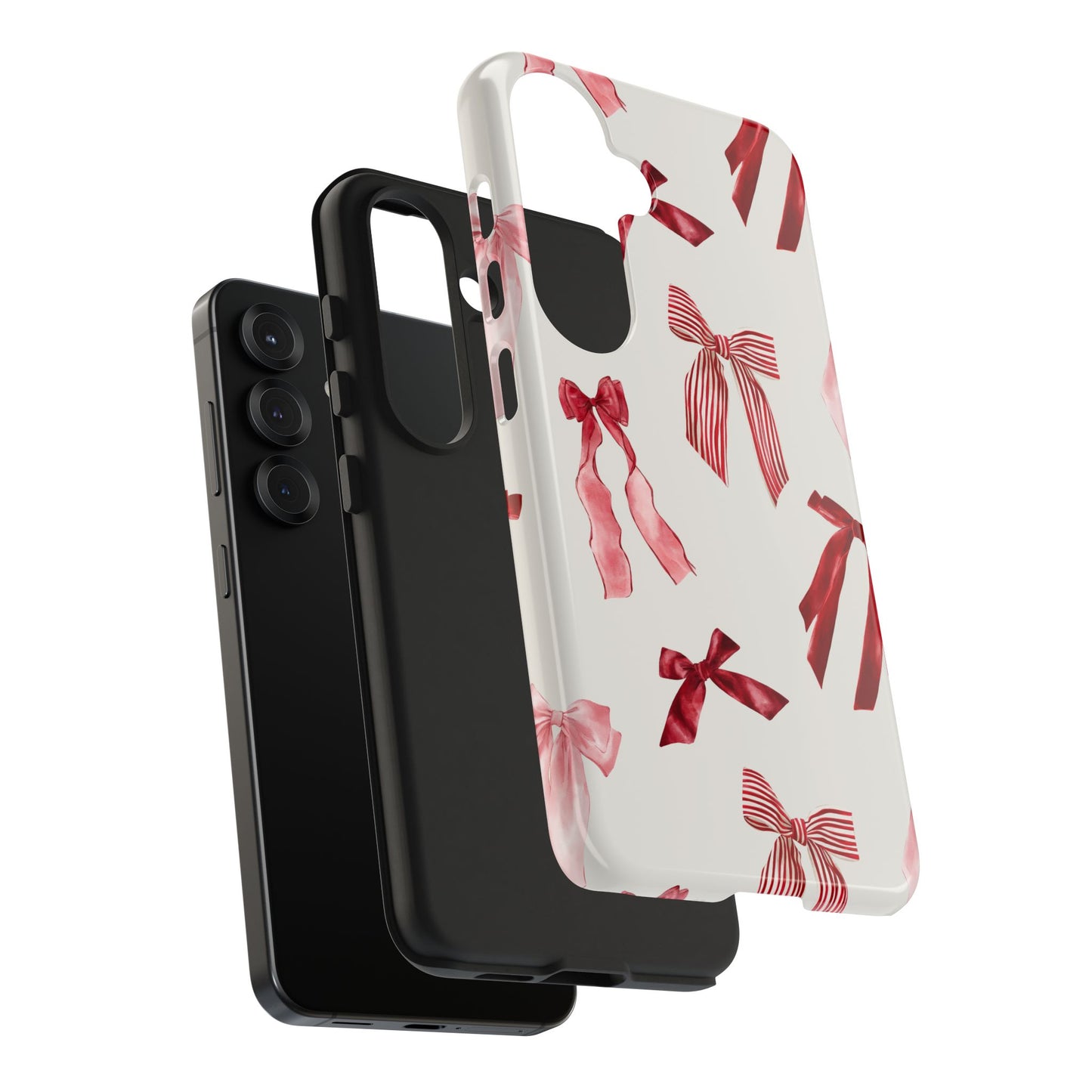 Burgundy Chic Bow Design Phone Case