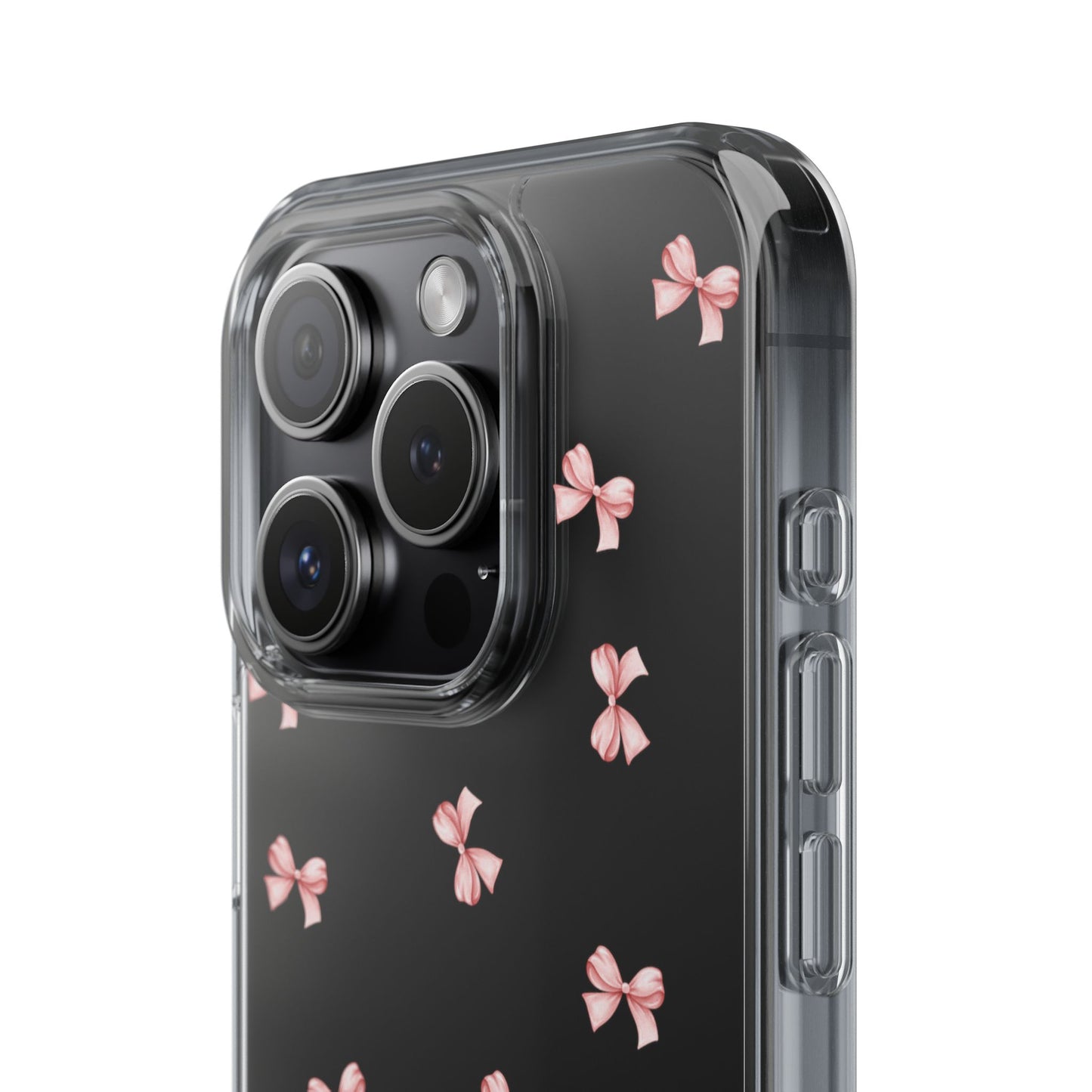 Pink Bow Dreams Clear Phone Case – Stylish Protection for Your iPhone